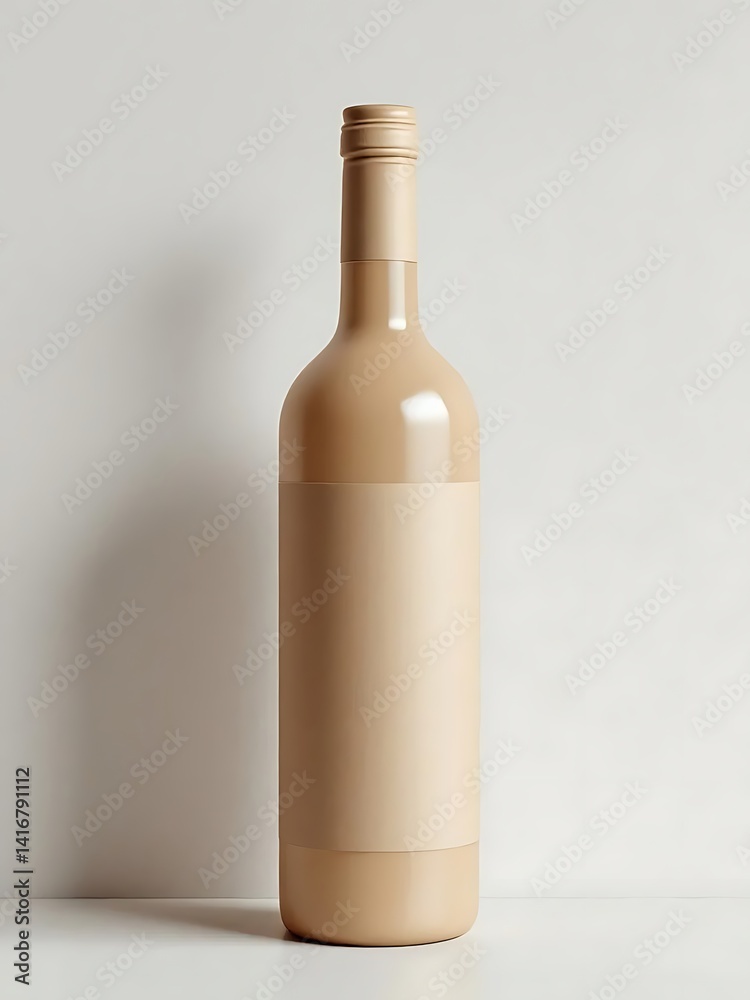 Wine bottle mockup featuring a kraft paper label. Ideal for natural product branding, organic packaging design, or rustic promotional visuals Wine bottle mockup featuring a kraft paper label. Ideal for natural product branding, organic packaging design, or rustic promotional visuals