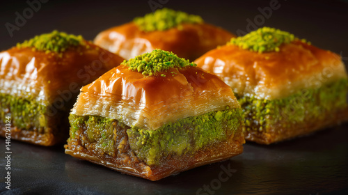 Wallpaper Mural Baklava dessert with pistachio Torontodigital.ca