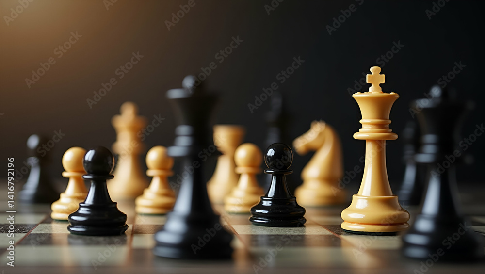 Chess Hobby Sessions: Methodical Strategy, Intricate Board Setups & Tactical Planning for Advanced Competitive Play - Intellectual Engagement in Photo Stock Concept Chess Hobby Sessions: Methodical Strategy, Intricate Board Setups & Tactical Planning for Advanced Competitive Play - Intellectual Engagement in Photo Stock Concept