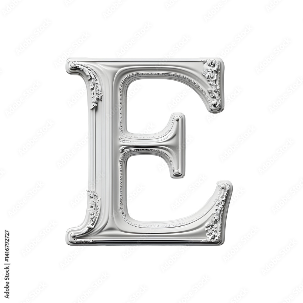 Ornate 3D Letter E Illustration Ornate 3D Letter E Illustration