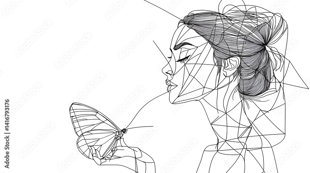 Obraz premium A woman holding a butterfly. Generated using AI.