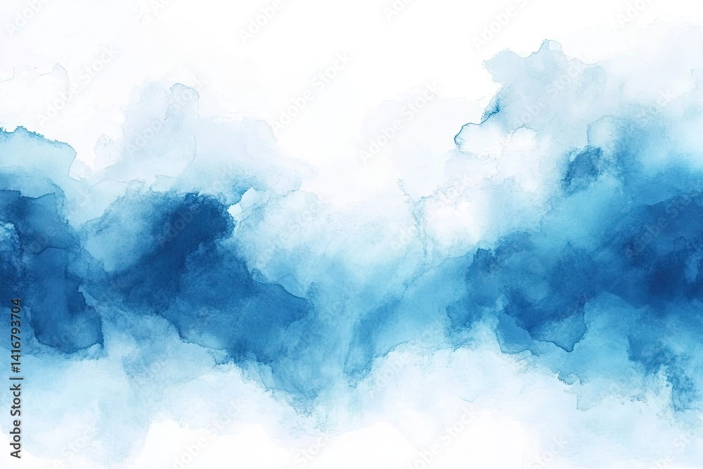 Abstract blue watercolor background with soft clouds Abstract blue watercolor background with soft clouds
