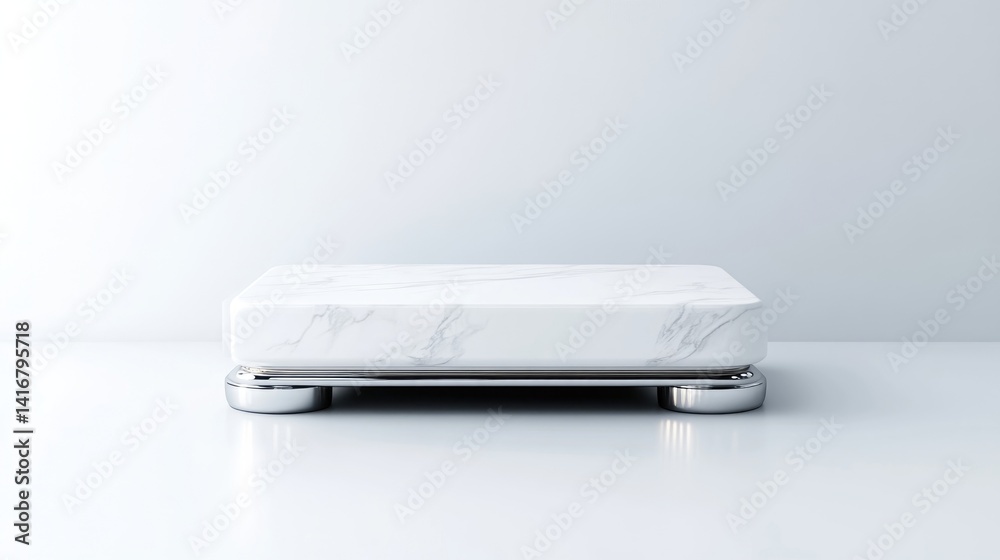 Elegant white marble display podium