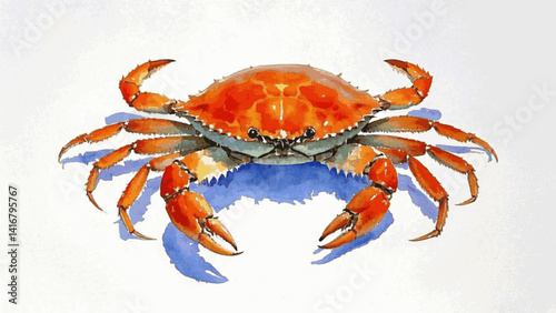 Saltwater skitter crab isolated watercolor vector illustration svg 
