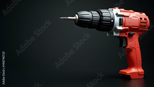 Advanced Electric Drill: High-Performance Engineering for Modern Construction - Ideal for Repair Applications with Empty Space for Text photo