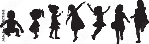  sihlouette of children growing