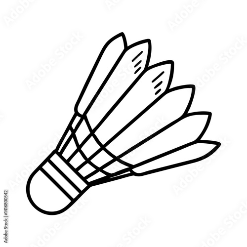 Shuttlecock outline illustration for badminton sports  