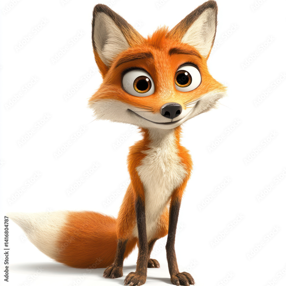 Obraz premium red fox isolated on white