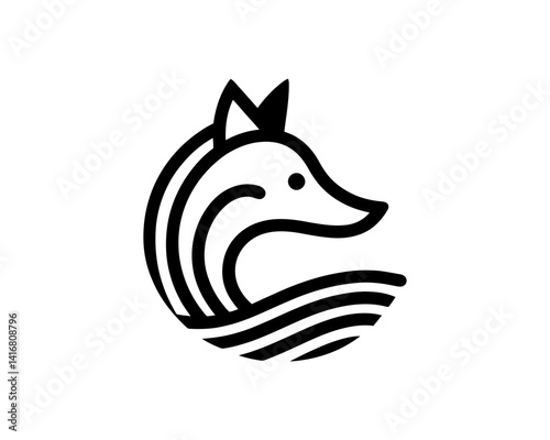 Clean Black Fox Graphic	