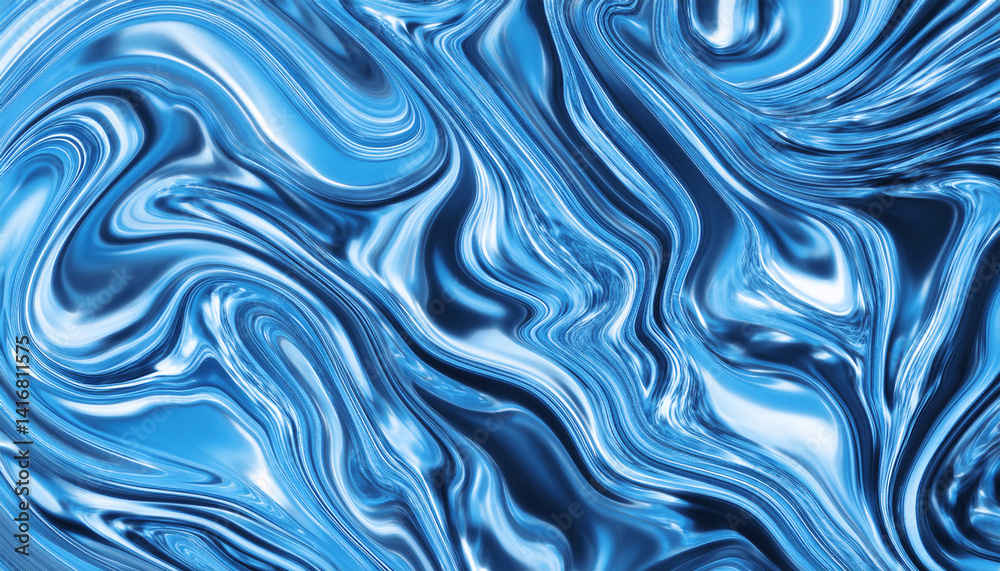 Obraz premium ブルーのメタリックテクスチャ、マーブル模様背景