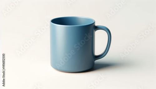 Blue Mug Mockup - Cup for Branding and Logo Placement - Product Design for Identity - White Drink Cup in Studio Environment - Background for Promotional Material - Mock-up for Presentation