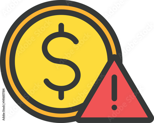 Financial Crisis Filled Line Icon
