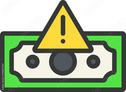 Money Crisis Filled Line Icon