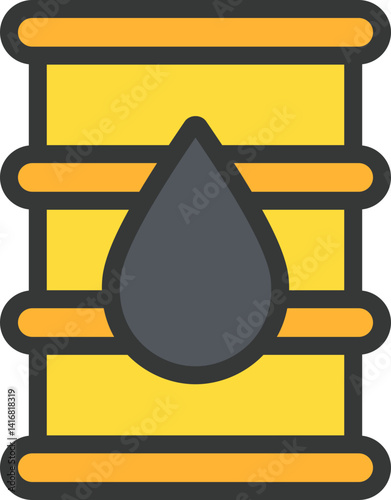 Oil Barrel Filled Line Icon