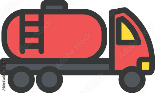 Fuel Truck Filled Line Icon