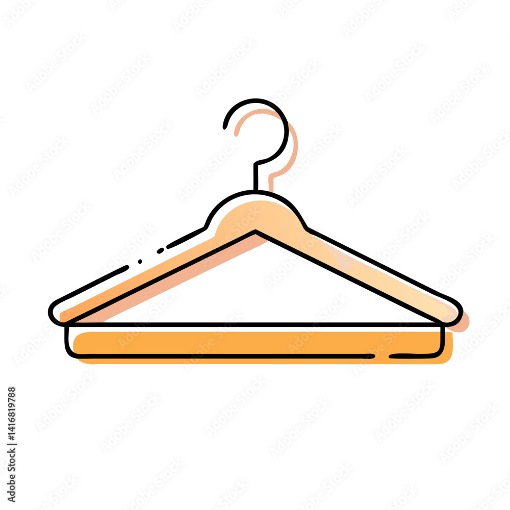 Simple hanger illustration in minimal style on white background Simple hanger illustration in minimal style on white background