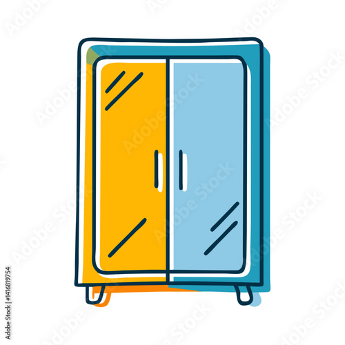 Colorful modern wardrobe design illustration  