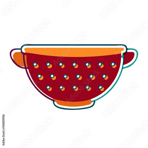 Colorful kitchen colander design with perforated pattern  