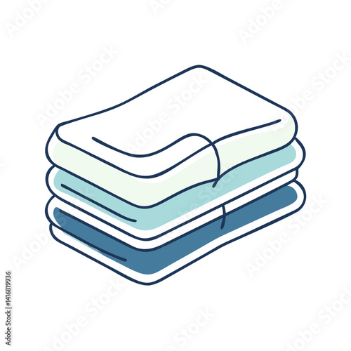 Soft towels stacked in soothing colors  