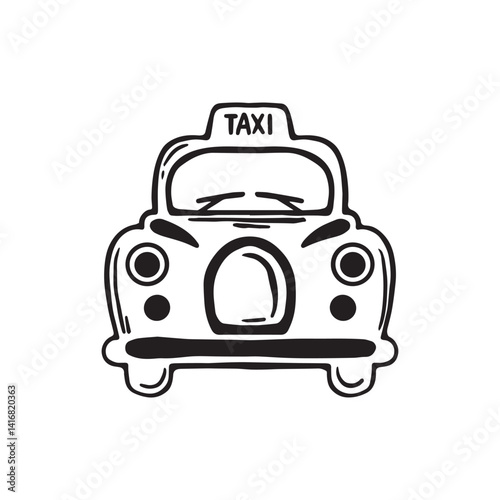 Black cab Vector illustration. Black cab vector in cartoon style isolated on white background