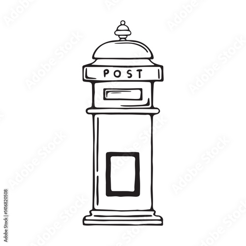 Postbox Vector illustration. Postbox vector in cartoon style isolated on white background