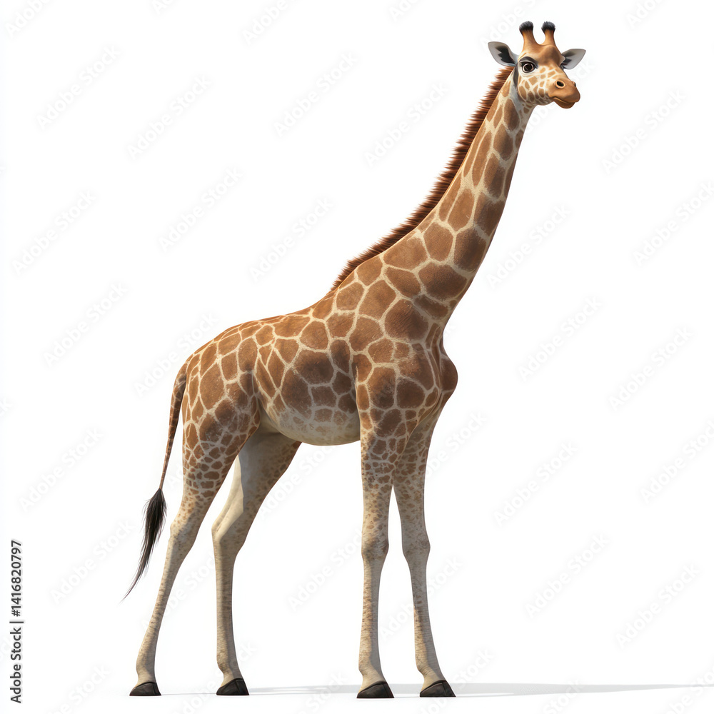 Naklejka premium giraffe on white background