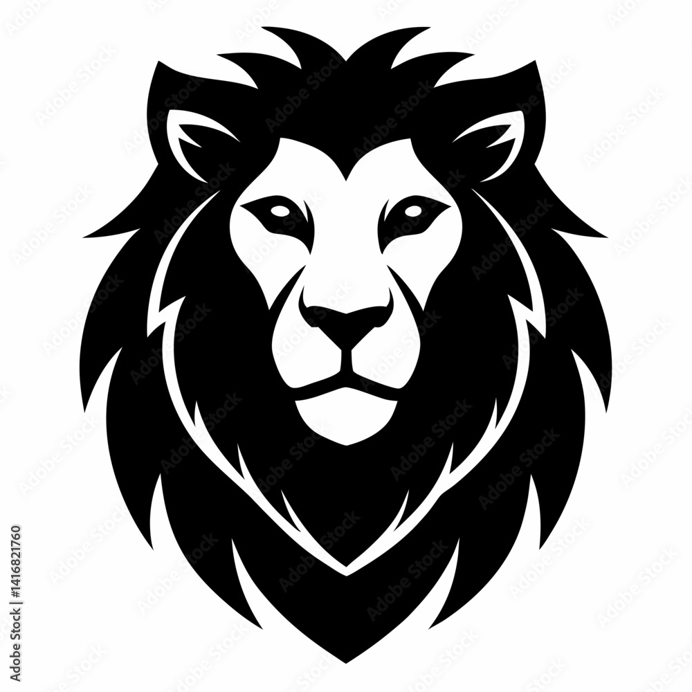Obraz premium lion head vector illustration