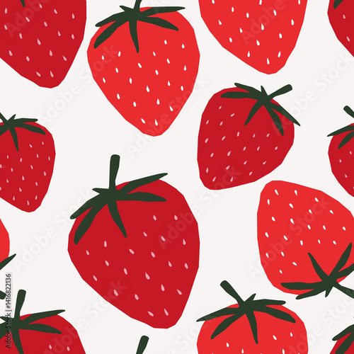 Seamless pattern with strawberries for fashion printing, vector illustration