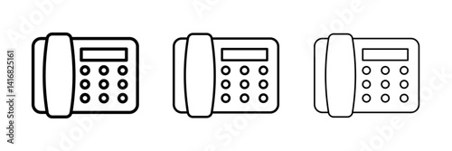 Phone desk icon Booking sign, Room service, Telephone Icon, office phone with thin, light and bold stroke.