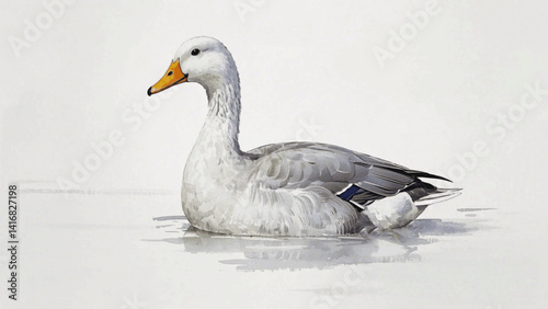 Pondside palette duck isolated watercolor vector illustration svg 