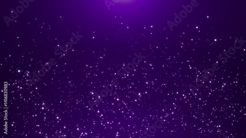 Abstract glowing particles falling shiny fairy twinkling stars and glitter. Magic sparkling purple rain. Background for holidays, new year and Christmas. seamless loop