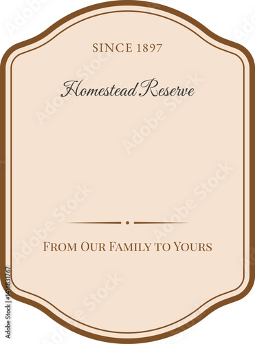 Isolated vintage food Label template