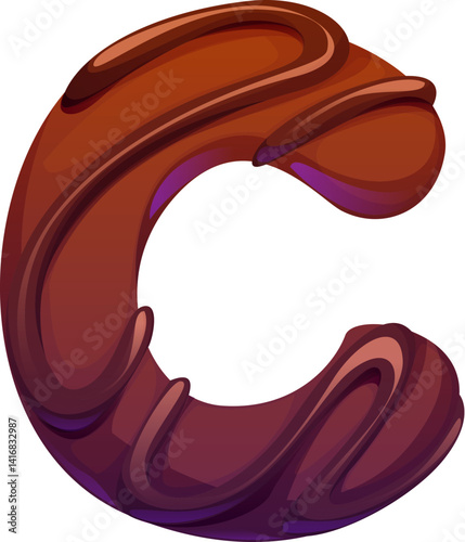 Candy font or sweet dessert type of cartoon letter C chocolate confectionery, vector typeface. Sweet dessert English alphabet or bakery cookie font, choco biscuit or chocolate praline confection type