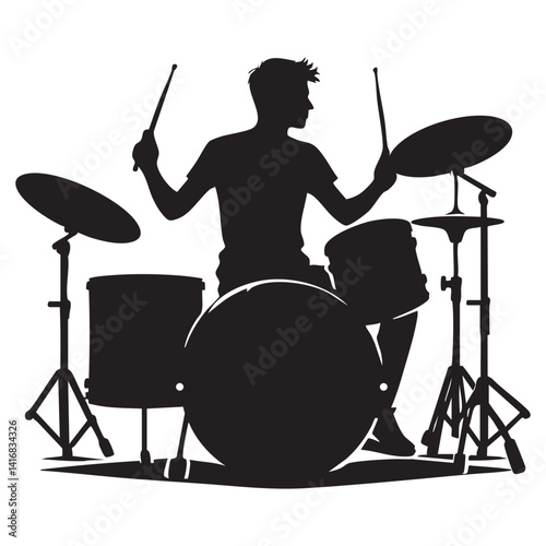 Drummer Silhouette Vector for Music Projects and Graphic Designs