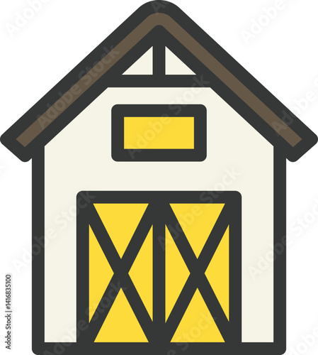 Barn Filled Line Icon