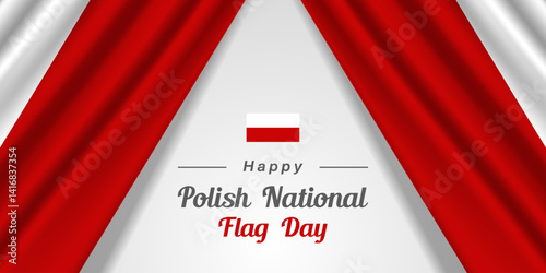 May Is Polish National Flag Day. Two Polish Flag. Great for posters, banners, social media and more. White background.