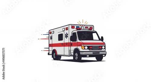Fast ambulance illustration graphic design