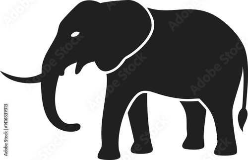 Regal Elephant Silhouette: Timeless Wildlife Icon