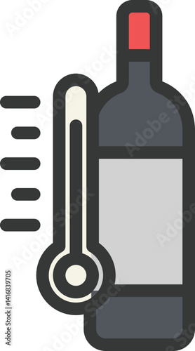 Wine Temperature Filled Line Icon