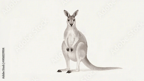 Pouchbloom kangaroo isolated watercolor vector illustration svg 