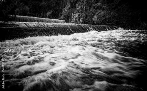 Fototapeta Naklejka Na Ścianę i Meble -  strong water stream in black and white