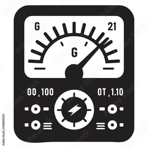 Geiger Counter Silhouette Vector for Science and Technology Projects