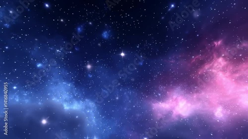 Wallpaper Mural Animated Flight Through Blue and Pink Cosmic Nebula and Stars Torontodigital.ca