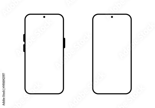 Smartphone with blank screen icon. Mobile phone device sign. Cellphone, gadget symbol