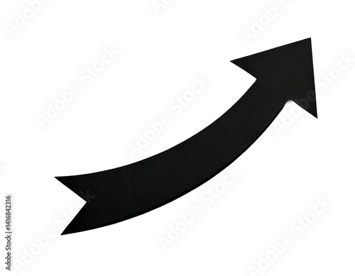 Wallpaper Mural One black paper arrow isolated on white background Torontodigital.ca