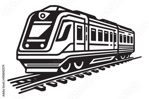 High Speed Modern Train Vector Illustration for City Public Transportation