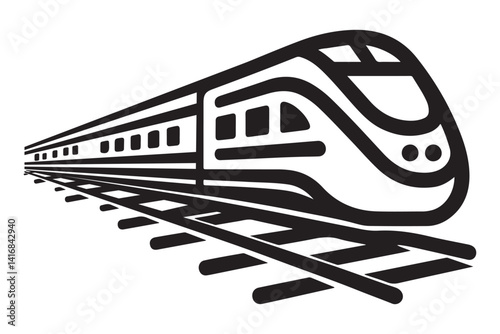 Modern Bullet Train Vector Illustration A High Speed Transport