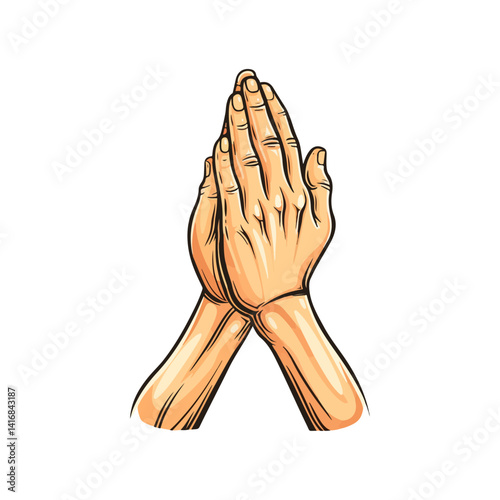 Hope, Faith, and Prayer Illustrated Hands in Supplication