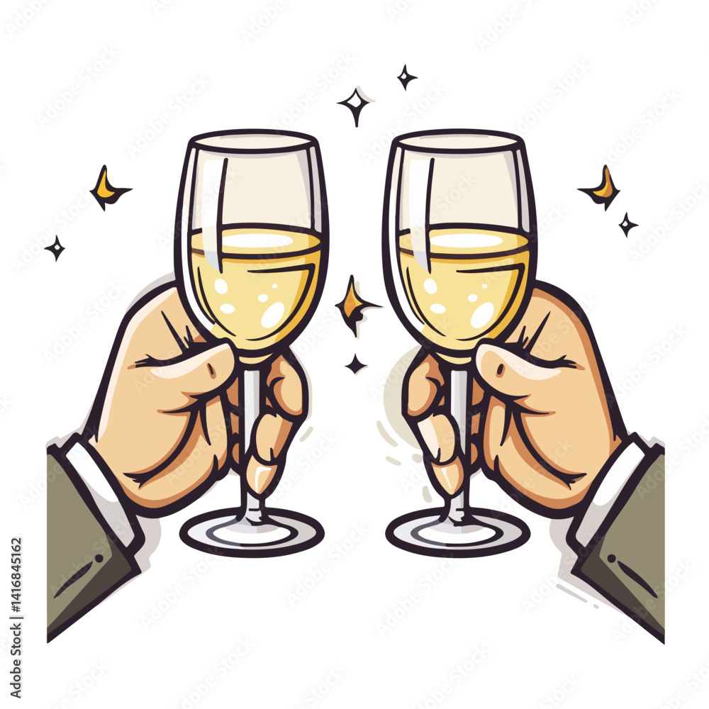 Fototapeta premium Celebrating Success A Toast with Sparkling Wine