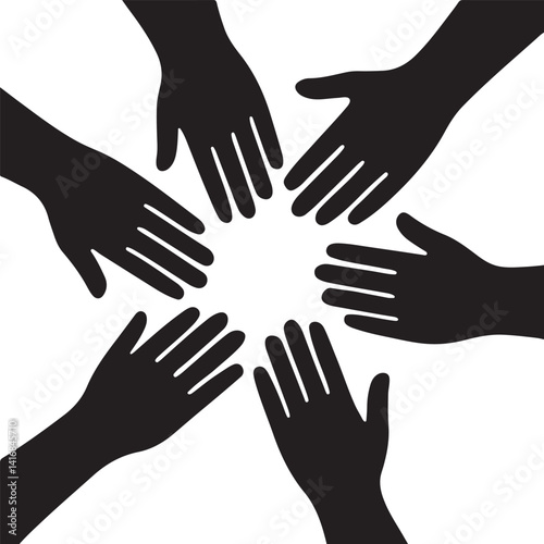 Teamwork Hands in Unity A Collaboration Symbol Vector Illustration